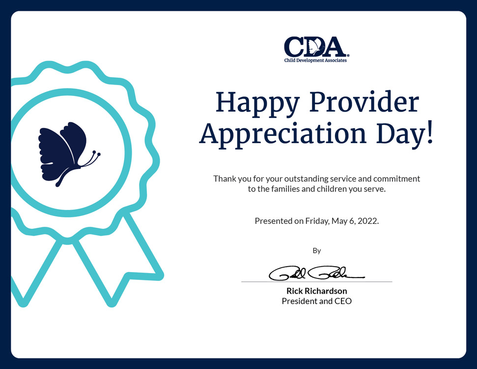 Provider Appreciation Day Child Development Associates